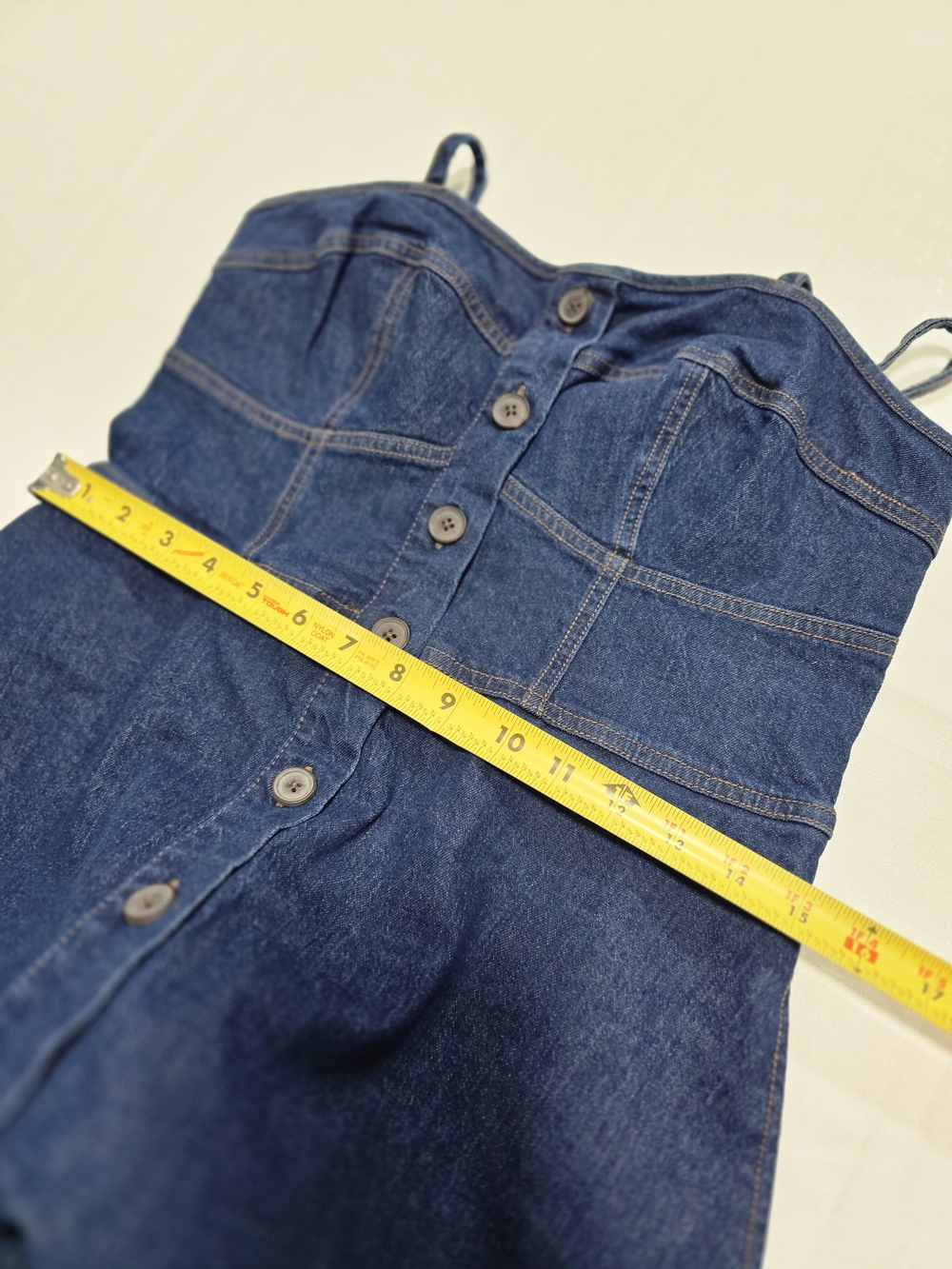 Universal Thread Button-Front Denim Midi Dress in Classic Blue With Pockets Sz M - Picture 11 of 13
